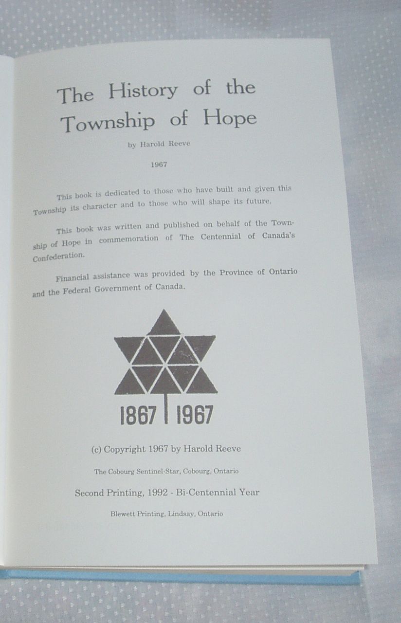 History of the township of Hope History of the township of Hope