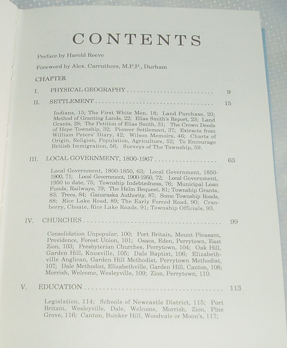 History of the township of Hope History of the township of Hope