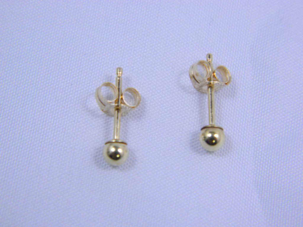 Gold Ball Earrings on 14k Yellow Gold Ball Earrings   Lot Searring102326 From