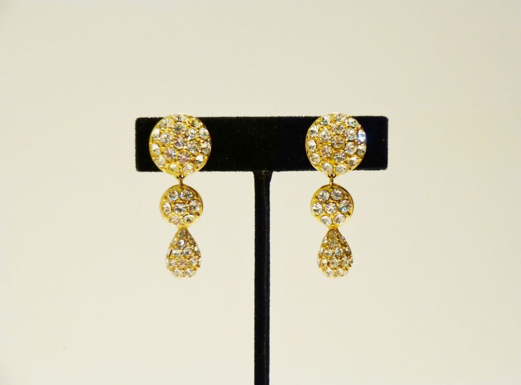 Christian Dior Rhinestone Pave Chandelier Earrings Christian Dior Rhinestone Pave Chandelier Earrings
