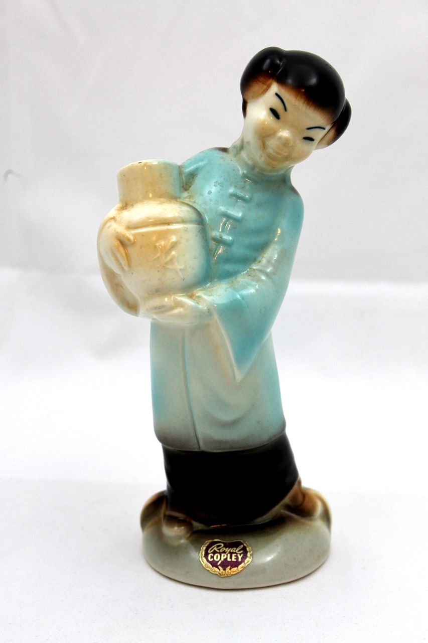 Royal Copley Asian Girl Figurine Holding Yellow Jug Royal Copley Asian Girl Figurine Holding Yellow Jug