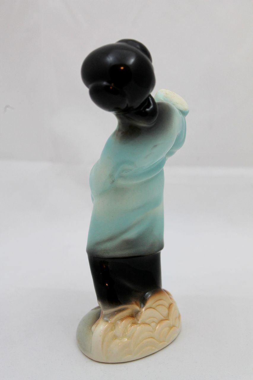 Royal Copley Asian Girl Figurine Holding Yellow Jug Royal Copley Asian Girl Figurine Holding Yellow Jug