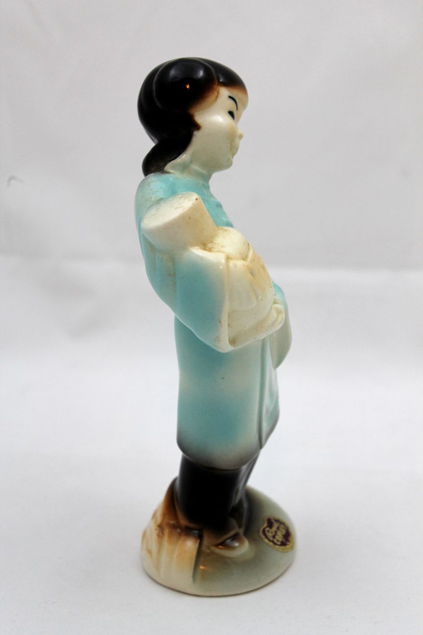 Royal Copley Asian Girl Figurine Holding Yellow Jug Royal Copley Asian Girl Figurine Holding Yellow Jug