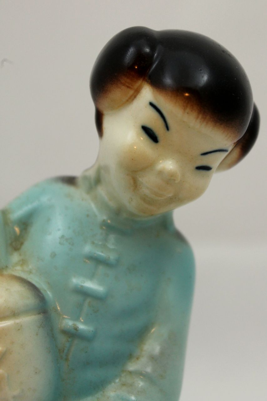 Royal Copley Asian Girl Figurine Holding Yellow Jug Royal Copley Asian Girl Figurine Holding Yellow Jug