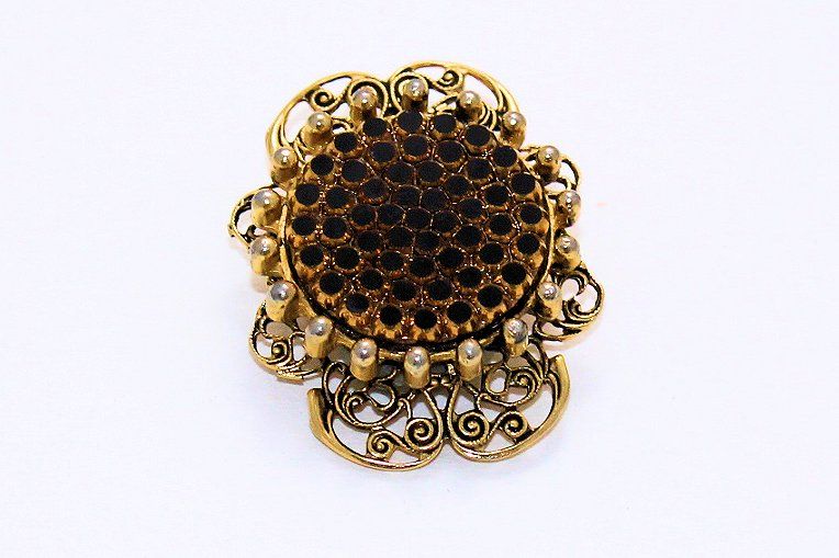 Unique Vintage French Filigree Pave Set Dimensional Brooch / Pendant Unique Vintage French Filigree Pave Set Dimensional Brooch / Pendant
