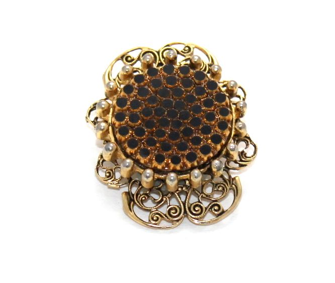 Unique Vintage French Filigree Pave Set Dimensional Brooch / Pendant Unique Vintage French Filigree Pave Set Dimensional Brooch / Pendant