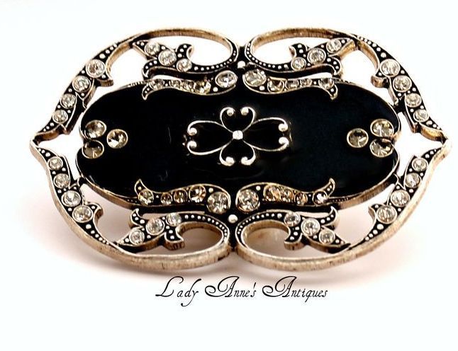 Vintage Catherine Popesco Art Deco Style Flower Enamel Rhinestone Brooch / Pin Vintage Catherine Popesco Art Deco Style Flower Enamel Rhinestone Brooch / Pin