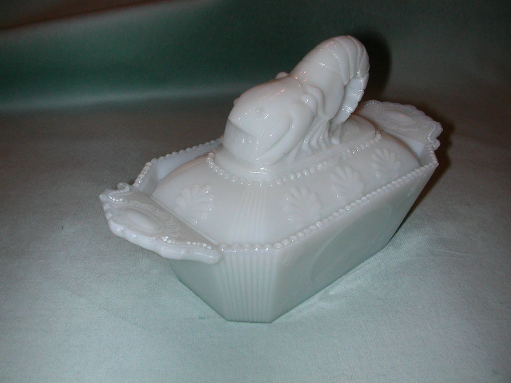 Westmoreland Crawfish Milk Glass Covered Dish. Westmoreland Crawfish Milk Glass Covered Dish.
