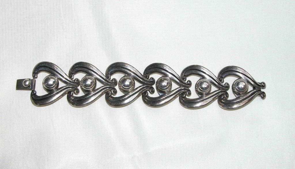 R. RIVERA Sterling Silver Bracelet, Mexican, Taxco, 925 R. RIVERA Sterling Silver Bracelet, Mexican, Taxco, 925