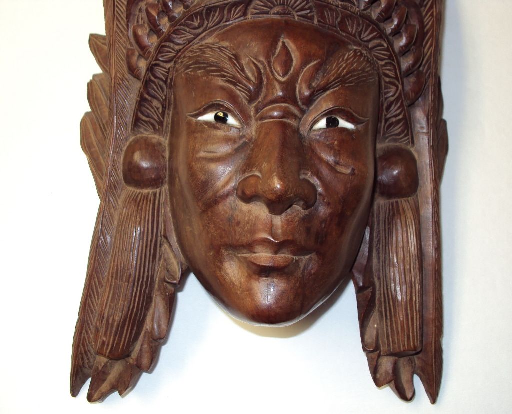 Antique Chinese Rosewood Carved Wood Mask Glass eyes 1850 Antique Chinese Rosewood Carved Wood Mask Glass eyes 1850