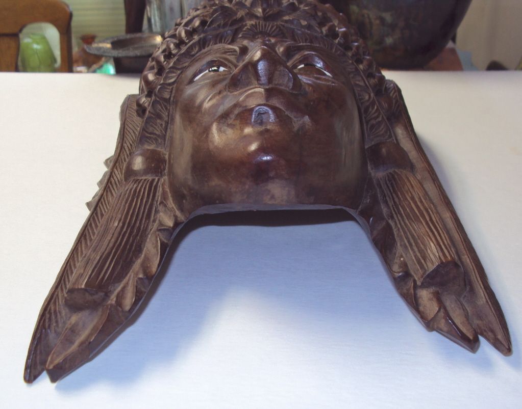 Antique Chinese Rosewood Carved Wood Mask Glass eyes 1850 Antique Chinese Rosewood Carved Wood Mask Glass eyes 1850