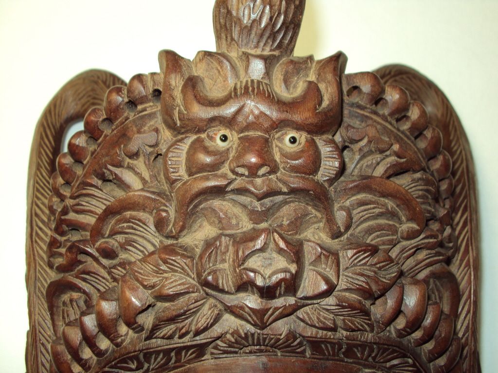 Antique Chinese Rosewood Carved Wood Mask Glass eyes 1850 Antique Chinese Rosewood Carved Wood Mask Glass eyes 1850