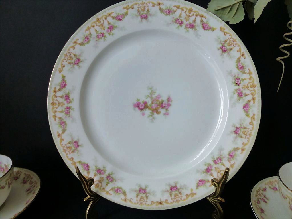 Elegant T&V Limoges set of 12 Dinner Plates c 1907-1919 Elegant T&V Limoges set of 12 Dinner Plates c 1907-1919