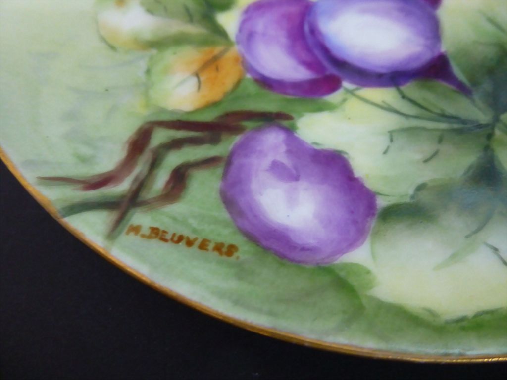 Set of 3 Hand painted Thomas Sevres Bavaria Cabinet Plates c 1908 artist signed Set of 3 Hand painted Thomas Sevres Bavaria Cabinet Plates c 1908 artist signed