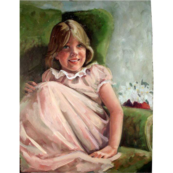 Portrait of a Girl in a Pink Dress Portrait of a Girl in a Pink Dress