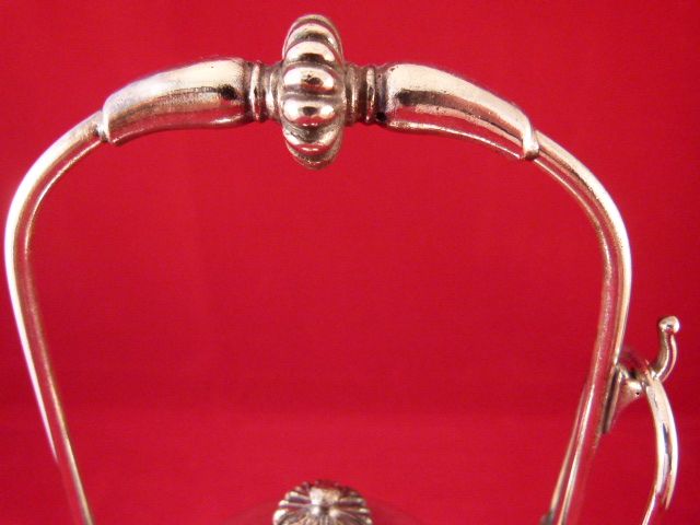Victorian Pickle Castor & Tongs with Blue Spanish Lace Glass Insert Victorian Pickle Castor & Tongs with Blue Spanish Lace Glass Insert