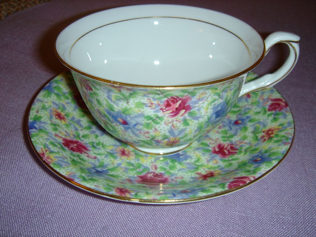 Taylor & Kent Chintz Cup and Saucer Made in England Bone China Taylor & Kent Chintz Cup and Saucer Made in England Bone China