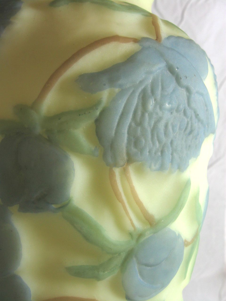 Large Consolidated Satin Glass Chrysanthemum Vase Tri Color Large Consolidated Satin Glass Chrysanthemum Vase Tri Color