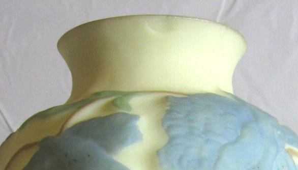 Large Consolidated Satin Glass Chrysanthemum Vase Tri Color Large Consolidated Satin Glass Chrysanthemum Vase Tri Color