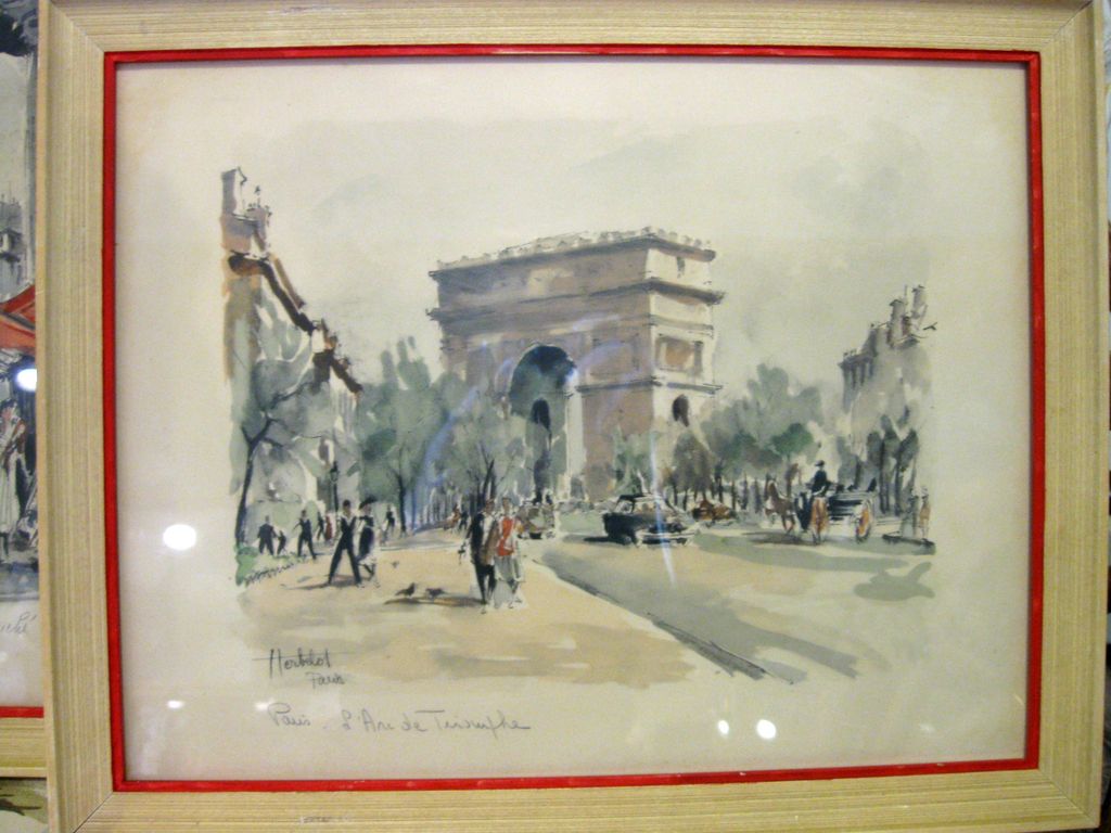 Herbelot Paris signed lithograph L'Arc de Triomphe / The Arch of Triumph France Herbelot Paris signed lithograph L'Arc de Triomphe / The Arch of Triumph France