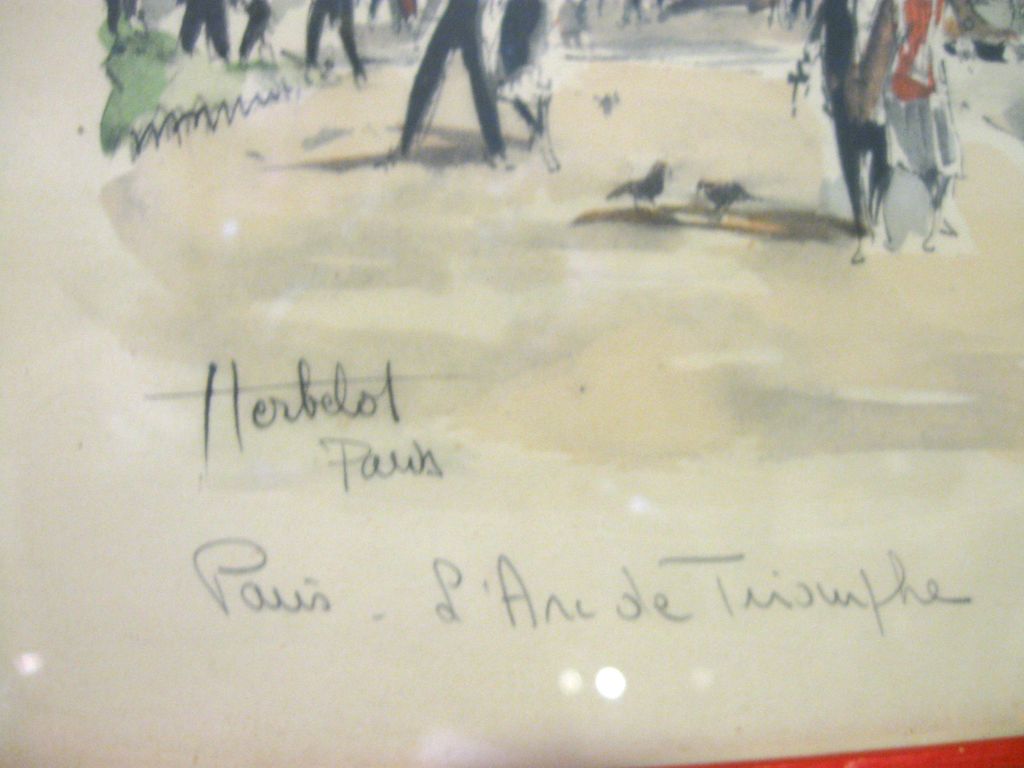 Herbelot Paris signed lithograph L'Arc de Triomphe / The Arch of Triumph France Herbelot Paris signed lithograph L'Arc de Triomphe / The Arch of Triumph France