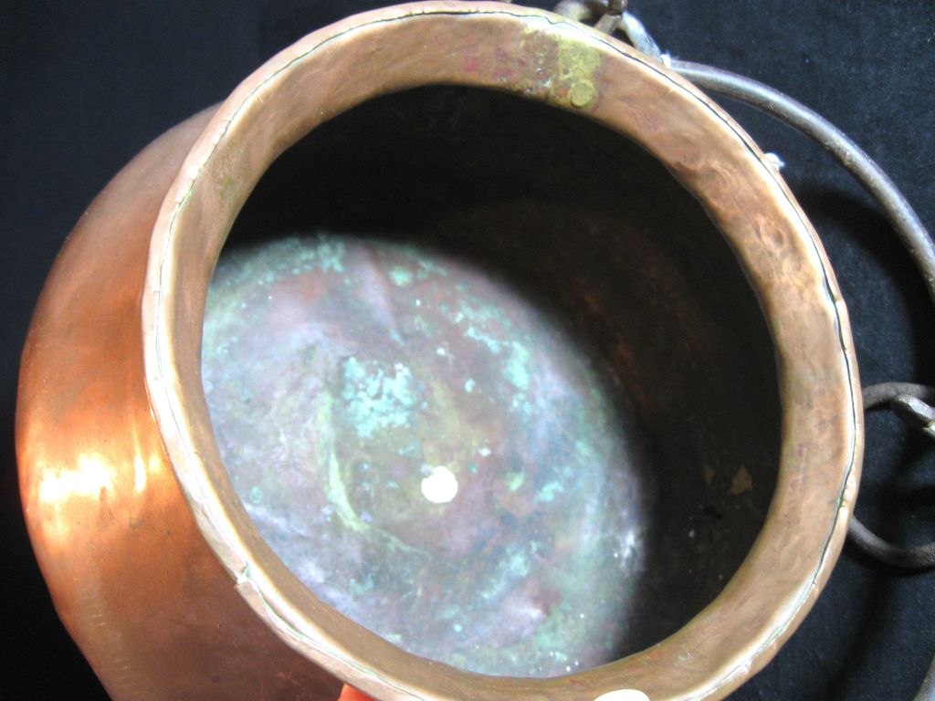 Primitive COPPER Kettle Pot Cauldron with Handle Primitive COPPER Kettle Pot Cauldron with Handle