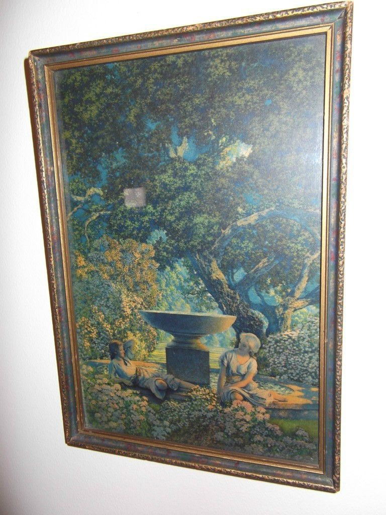 Vintage 1920's Maxfield Parrish REVERIES Print Original Frame Vintage 1920's Maxfield Parrish REVERIES Print Original Frame