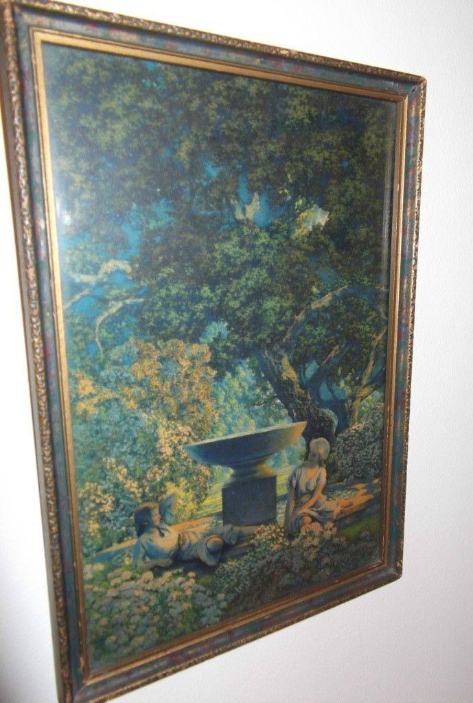Vintage 1920's Maxfield Parrish REVERIES Print Original Frame Vintage 1920's Maxfield Parrish REVERIES Print Original Frame