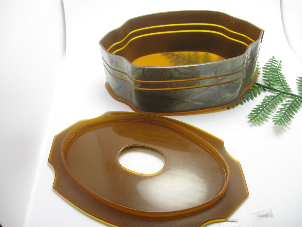 Vintage Celluloid Victorian Style Vanity Hair Catcher with Faux Abalone Shell finish Vintage Celluloid Victorian Style Vanity Hair Catcher with Faux Abalone Shell finish