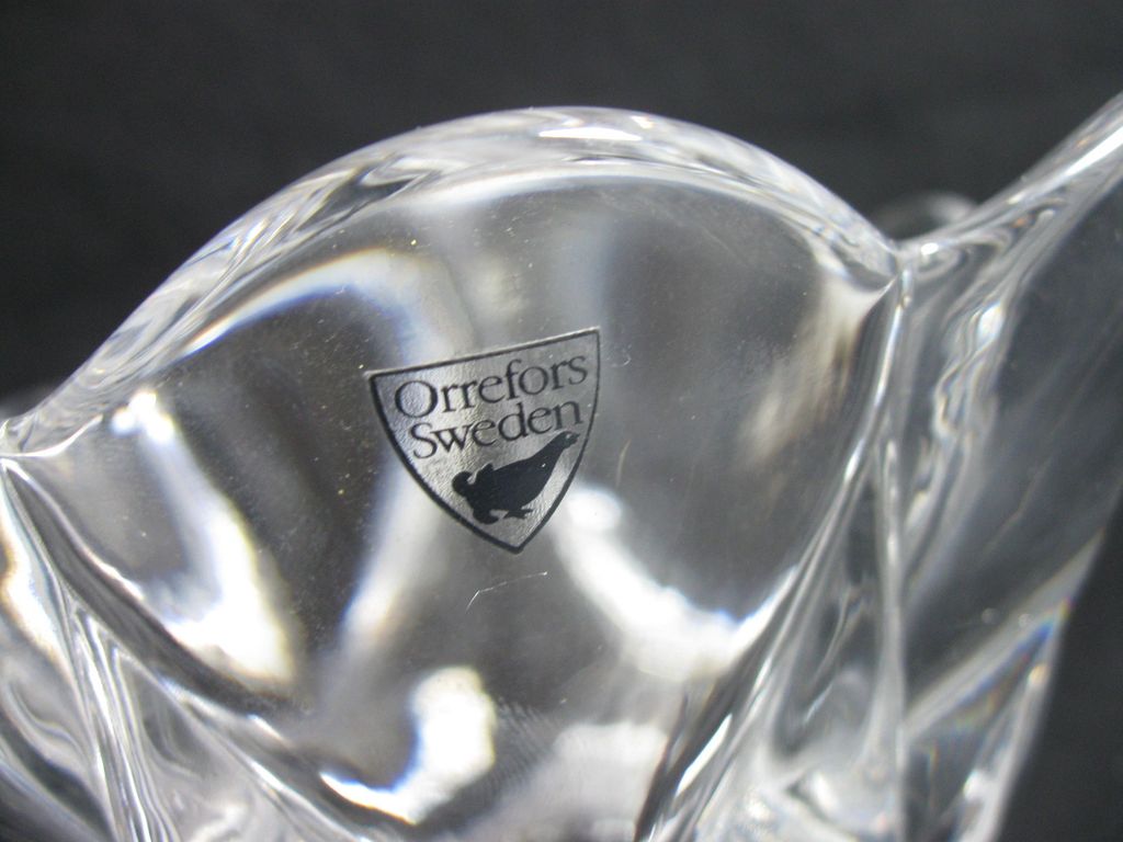 Vintage Orrefors Heavy Art Glass Textured Vase / Bowl Vintage Orrefors Heavy Art Glass Textured Vase / Bowl