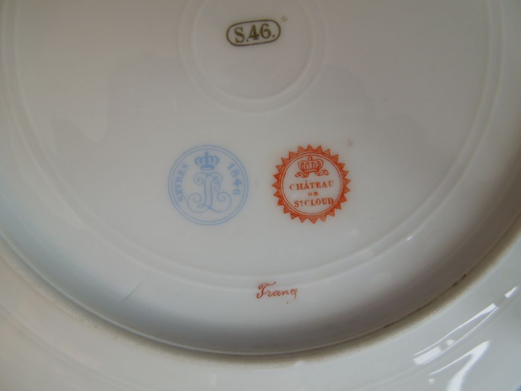 Antique French St. Cloud Sevres Porcelain Plate Courting from