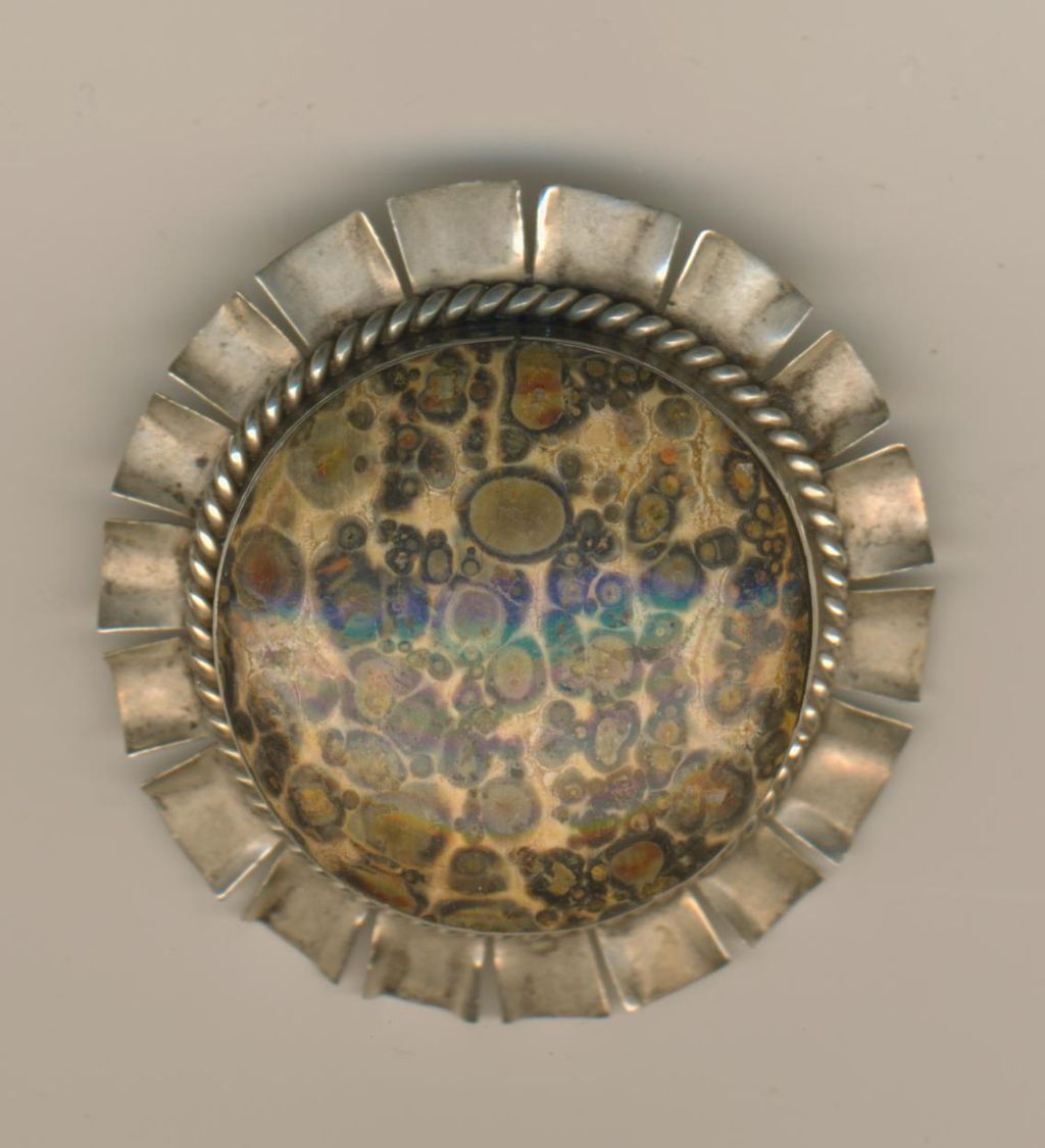 Dinosaur Bone Pendant Pin/Brooch - Sterling - Mexico Dinosaur Bone Pendant Pin/Brooch - Sterling - Mexico