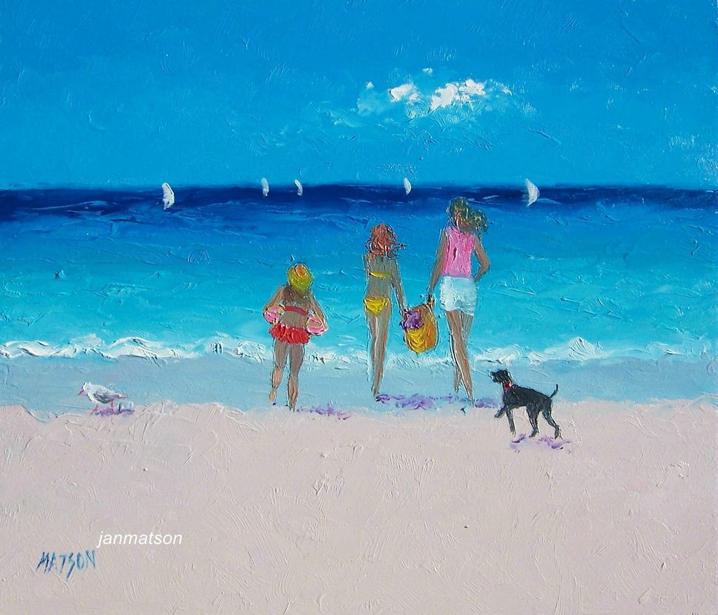 Beach Painting 'Sun drenched days' Original Oil Painting by Jan Matson Beach Painting 'Sun drenched days' Original Oil Painting by Jan Matson
