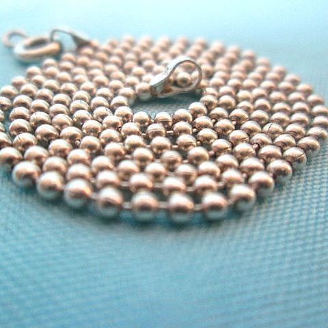 Vintage 925 Sterling Silver Beaded Necklace Signed Italy Vintage 925 Sterling Silver Beaded Necklace Signed Italy