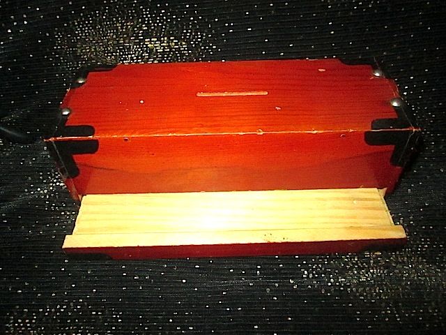 Vintage Wooden Chinese Coin Bank with False Bottom Vintage Wooden Chinese Coin Bank with False Bottom