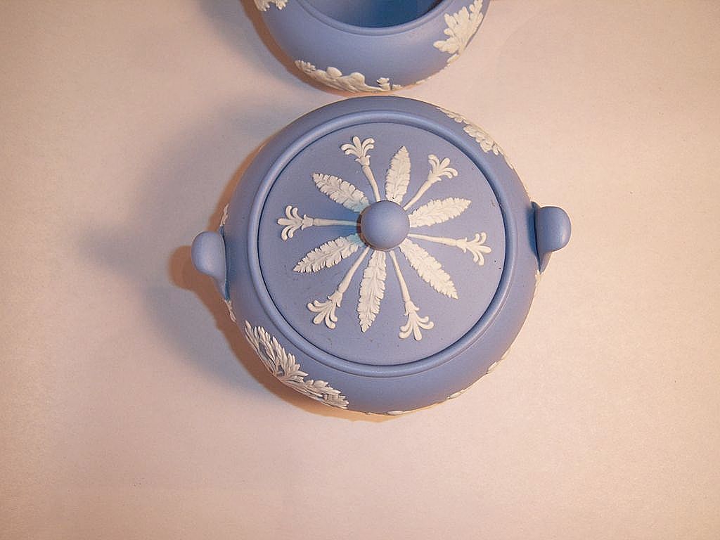 Wedgwood Blue Jasperware Sugar and Creamer Set Wedgwood Blue Jasperware Sugar and Creamer Set