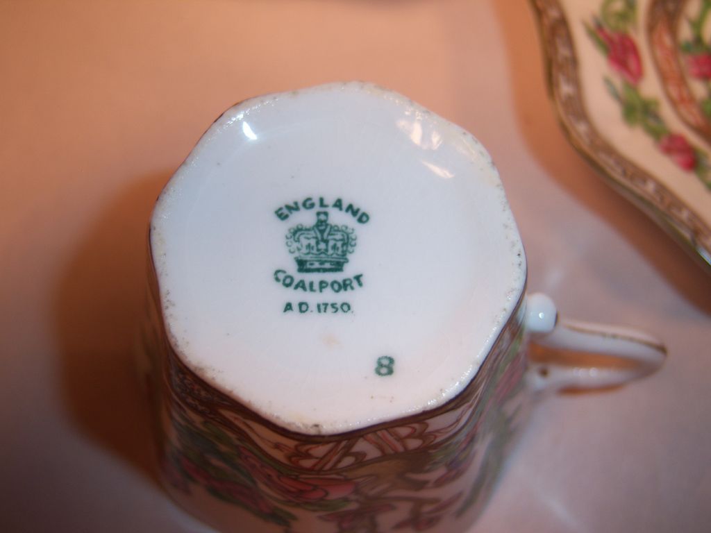 Two Coalport Indian Tree Scalloped Cup and Saucers Two Coalport Indian Tree Scalloped Cup and Saucers