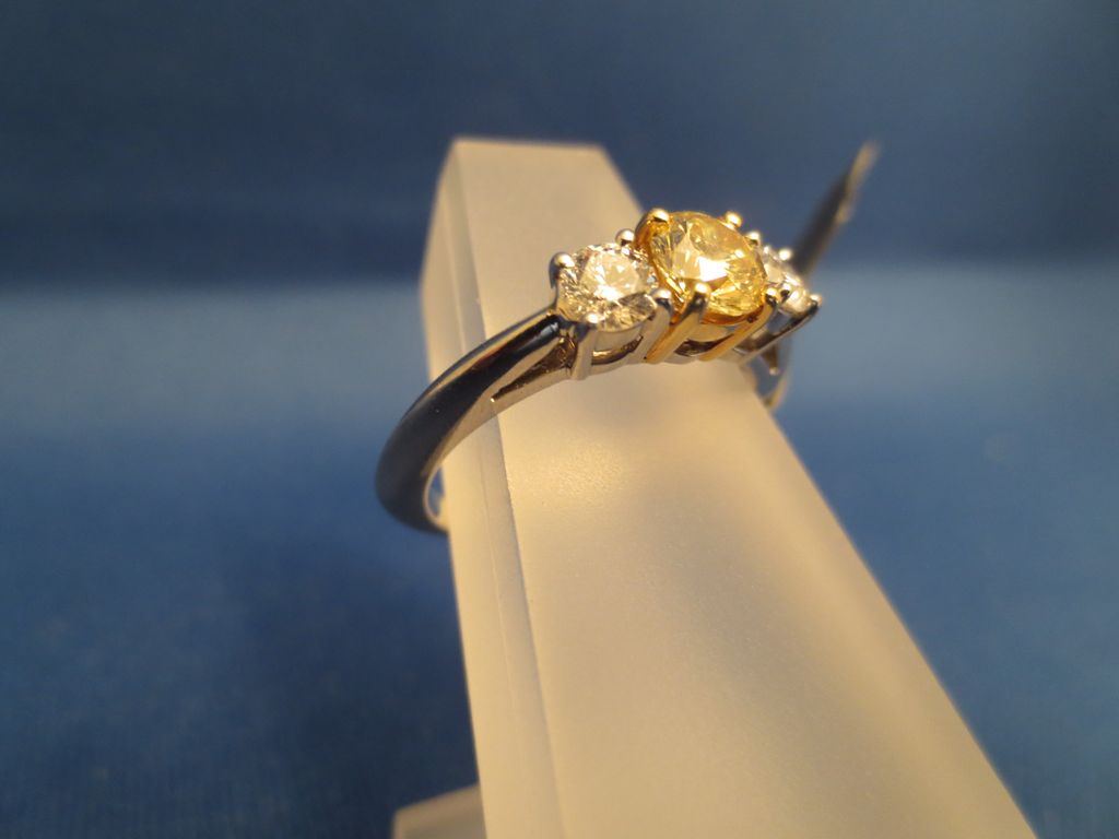 .50 GIA Certified Fancy Diamond Jewelry Ring Set In Platinum .50 GIA Certified Fancy Diamond Jewelry Ring Set In Platinum