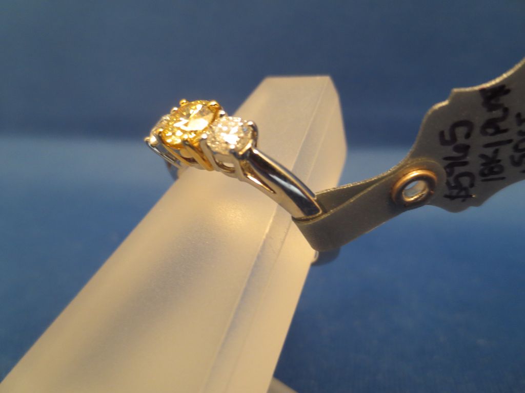 .50 GIA Certified Fancy Diamond Jewelry Ring Set In Platinum .50 GIA Certified Fancy Diamond Jewelry Ring Set In Platinum