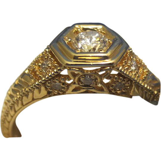 .31CTW G SI1 Diamond Ring Set In 14KY .31CTW G SI1 Diamond Ring Set In 14KY