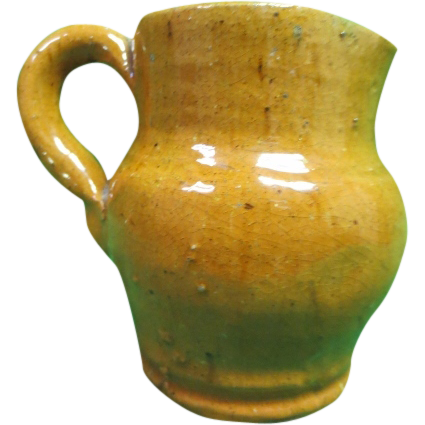 Antique Redware Creamer Crock Jug Antique Redware Creamer Crock Jug