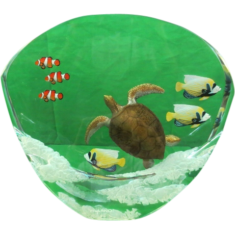 RARE-Wyland Galleries Lucite Sculpture of Sea Turtle Reed Artist Proof RARE-Wyland Galleries Lucite Sculpture of Sea Turtle Reed Artist Proof