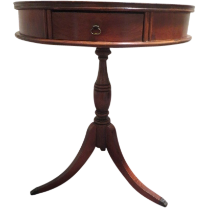 Vintage Mahogany Winchendon Drum Table Massachusetts Vintage Mahogany Winchendon Drum Table Massachusetts