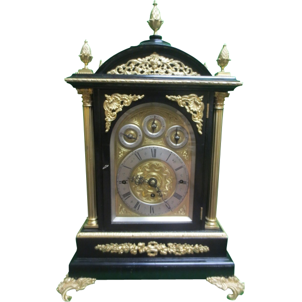 RARE-Antique English Triple Fusee Ebonized Bracket Clock 8 Day-WOW! RARE-Antique English Triple Fusee Ebonized Bracket Clock 8 Day-WOW!