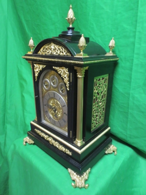 RARE-Antique English Triple Fusee Ebonized Bracket Clock 8 Day-WOW! RARE-Antique English Triple Fusee Ebonized Bracket Clock 8 Day-WOW!