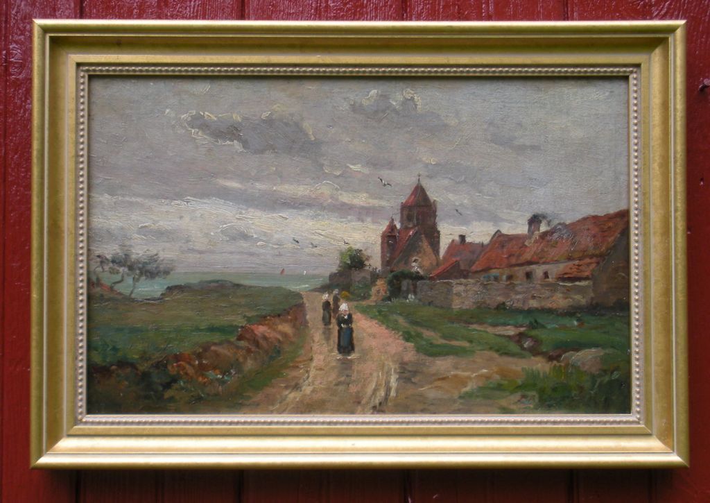 Impressionist Painting by Peter Alfred Gross "Old Foot Bridge ar Nemours, Paris 1891" Impressionist Painting by Peter Alfred Gross "Old Foot Bridge ar Nemours, Paris 1891"