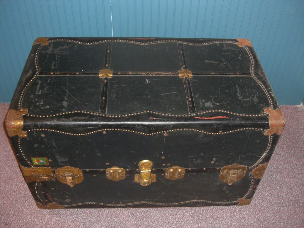 Antique C.A. Taylor Steamer Trunk in Blue WOW! Antique C.A. Taylor Steamer Trunk in Blue WOW!