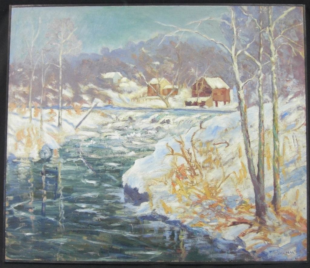 PA Impressionist Oil Painting Winter Landscape by T. K. Gramm PA Impressionist Oil Painting Winter Landscape by T. K. Gramm
