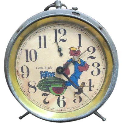 Vintage "Black Popeye" Wind Up Alarm Clock Vintage "Black Popeye" Wind Up Alarm Clock