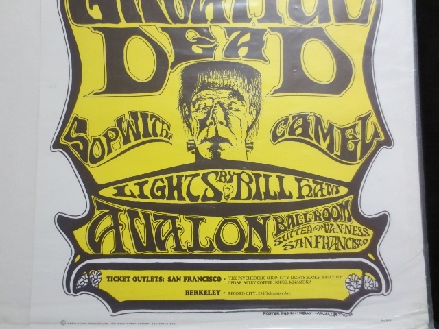 RARE-Vintage Family Dog "Grateful Dead" Frankenstein Music Poster 1966 RARE-Vintage Family Dog "Grateful Dead" Frankenstein Music Poster 1966